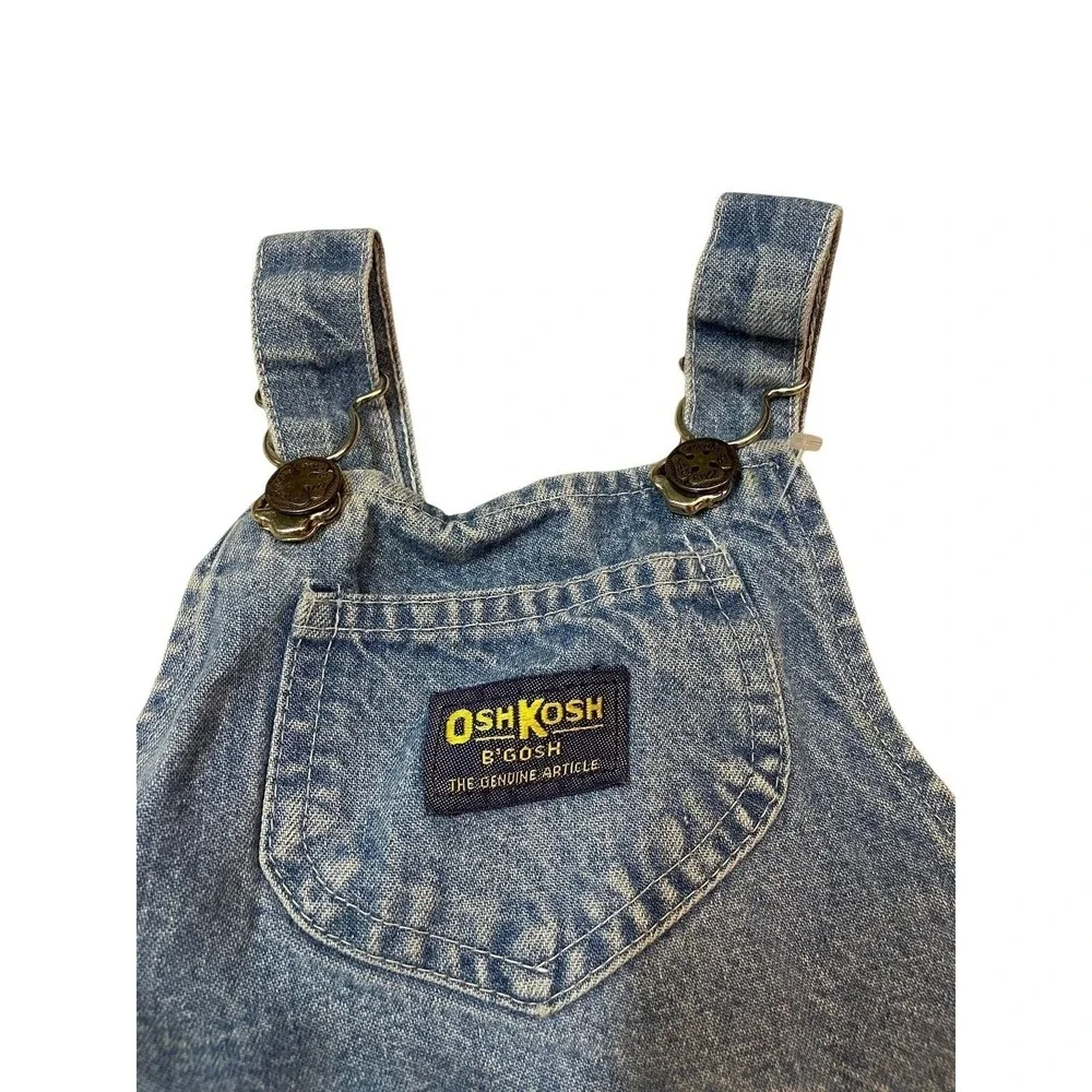 OshKosh B'gosh Overall Dress Blue Denim Vintage USA Kids Size 5 Cottagecore